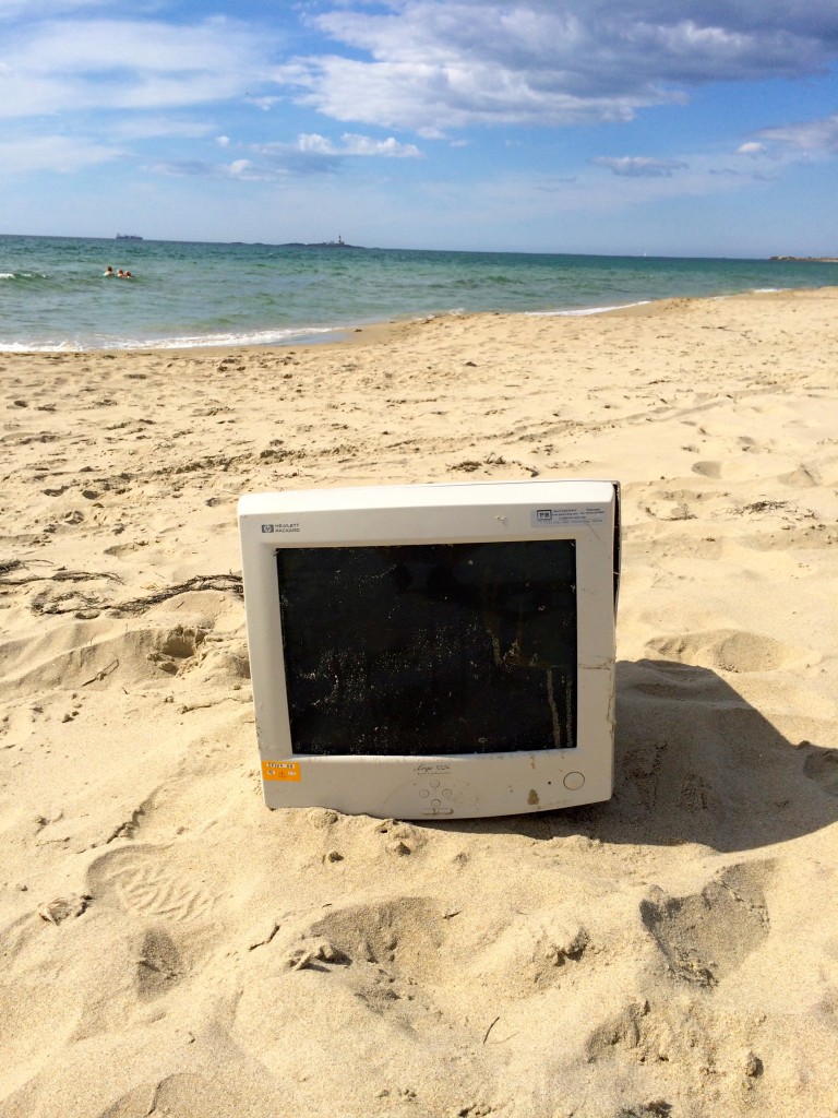 Beach TV. Fat screen.