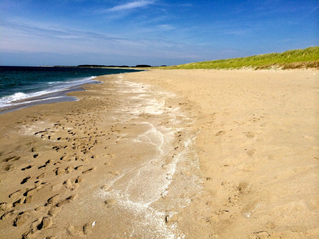 Brusand strand. Finally. A nice long beach but very heavy sand to walk in. I have not been here before. I think...